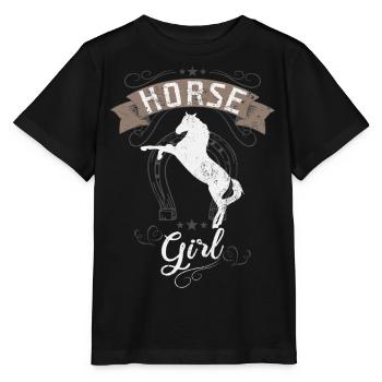 Cheval-fille cheval - T-shirt bio MINI CREATOR Stanley/Stella Enfant - noir - Devant - Mikhail (115cm)
