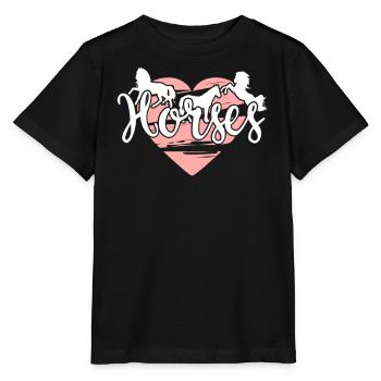 chevaux - T-shirt bio MINI CREATOR Stanley/Stella Enfant - noir - Devant - Mikhail (115cm)