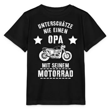 Motorrad Opa | Bestseller | - Stanley/Stella Kinder T-Shirt MINI CREATOR  - Schwarz - Vorne - Mikhail (115cm)