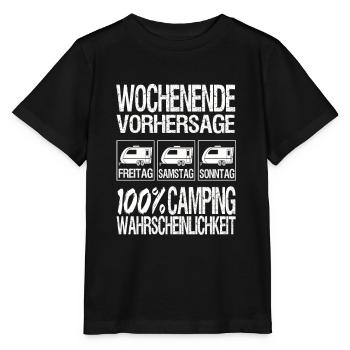 Camping Wochenende Vorhersage - Stanley/Stella Kinder T-Shirt MINI CREATOR  - Schwarz - Vorne - Mikhail (115cm)