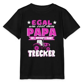 Shirt Mädchen Landwirt cooler Papa fährt Trecker - Stanley/Stella Kinder T-Shirt MINI CREATOR  - Schwarz - Vorne - Mikhail (115cm)