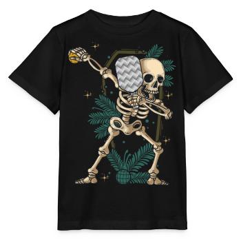Halloween Pickleball Kostüm Dabbing Skelett - Stanley/Stella Kinder T-Shirt MINI CREATOR  - Schwarz - Vorne - Mikhail (115cm)