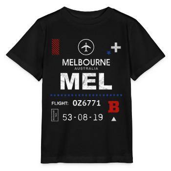 Etikett des Flughafens Melbourne - Stanley/Stella Kinder T-Shirt MINI CREATOR  - Schwarz - Vorne - Mikhail (115cm)