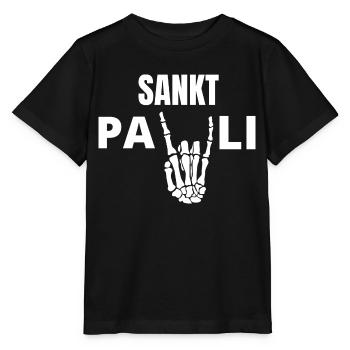 St Pauli. Éventail St pauli Éventail Paulianer Hamburger - T-shirt bio MINI CREATOR Stanley/Stella Enfant - noir - Devant - Mikhail (115cm)