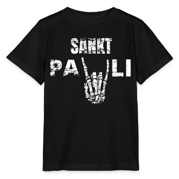 St Pauli. Éventail St pauli Éventail Paulianer Hamburger - T-shirt bio MINI CREATOR Stanley/Stella Enfant - noir - Devant - Mikhail (115cm)