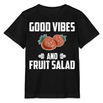Good Vibes And Fruit Salad - Stanley/Stella Kinder T-Shirt MINI CREATOR  - Schwarz - Vorne - Mikhail (115cm)