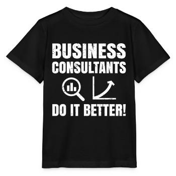 Les consultants d’affaires le font mieux - T-shirt bio MINI CREATOR Stanley/Stella Enfant - noir - Devant - Mikhail (115cm)