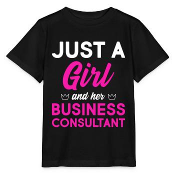 Just A Girl And Her Business Consultant - Stanley/Stella Kinder T-Shirt MINI CREATOR  - Schwarz - Vorne - Mikhail (115cm)