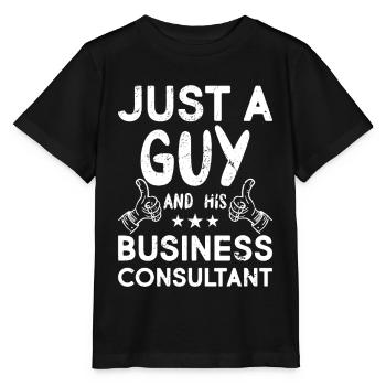 Just A Guy And His Business Consultant - Stanley/Stella Kinder T-Shirt MINI CREATOR  - Schwarz - Vorne - Mikhail (115cm)