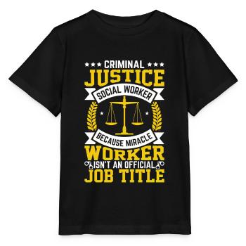 Criminal Justice Social Worker - Stanley/Stella MINI CREATOR Kids’ T-Shirt - black - Front - Mikhail (115cm)