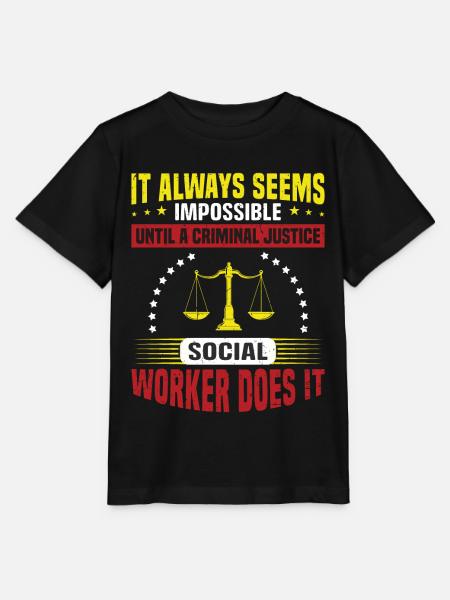 It Always Seems Impossible - Stanley/Stella Kinder T-Shirt MINI CREATOR  - Schwarz