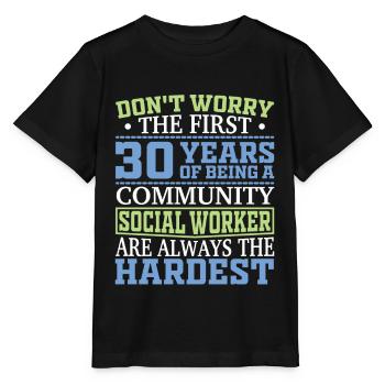 Being A Community Social Worker - Stanley/Stella Kinder T-Shirt MINI CREATOR  - Schwarz - Vorne - Mikhail (115cm)