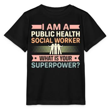 Je suis un travailleur social en santé publique - T-shirt bio MINI CREATOR Stanley/Stella Enfant - noir - Devant - Mikhail (115cm)