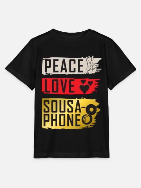Peace Love Sousaphone Tuba Sousaphone - Stanley/Stella Kinder T-Shirt MINI CREATOR - Schwarz
