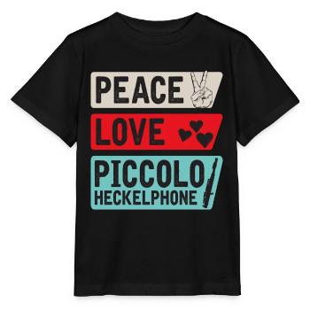 Instrument de musique Piccolo Heckelphone - T-shirt bio MINI CREATOR Stanley/Stella Enfant - noir - Devant - Mikhail (115cm)