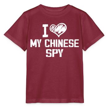 I Love My Chinese Spy - T-shirt bio MINI CREATOR Stanley/Stella Enfant - bordeaux - Devant - Kain (125cm)
