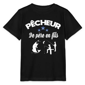 Fischer vom Vater zum Sohn. Familienfischen - Stanley/Stella Kinder T-Shirt MINI CREATOR  - Schwarz - Vorne - Mikhail (115cm)