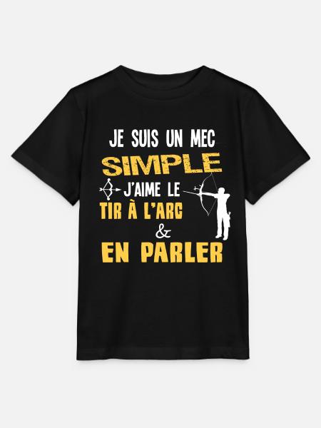 Je suis un mec simple, Humour Tir à l'arc. - T-shirt bio MINI CREATOR Stanley/Stella Enfant - noir