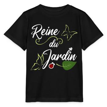 reine du jardin. Passionnée de jardinage. Femme - T-shirt bio MINI CREATOR Stanley/Stella Enfant - noir - Devant - Mikhail (115cm)