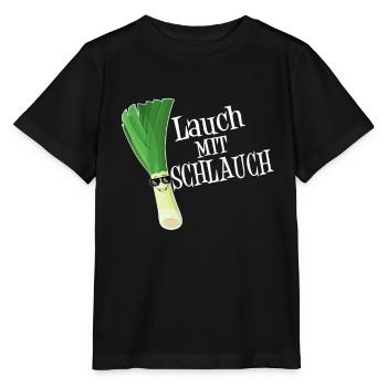 Lauch Mit Schlauch Fitness Lustiges Geschenk Dünn - Stanley/Stella Kinder T-Shirt MINI CREATOR  - Schwarz - Vorne - Mikhail (115cm)
