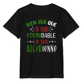 Algérienne Algérie, idée cadeau région, ville - T-shirt bio MINI CREATOR Stanley/Stella Enfant - noir - Devant - Mikhail (115cm)