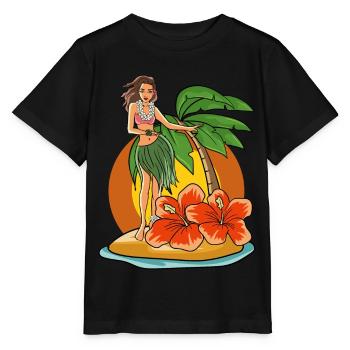 Hawaii hula girl - Stanley/Stella MINI CREATOR Kids’ T-Shirt - black - Front - Mikhail (115cm)