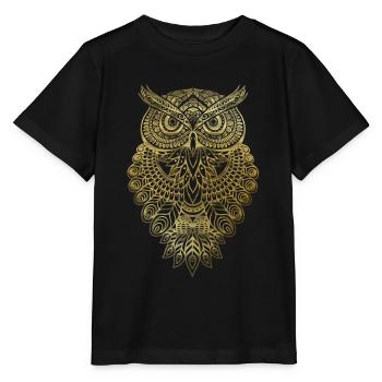 Owl Owl Graphic Graphic Art Gift Mandala - Stanley/Stella MINI CREATOR Kids’ T-Shirt - black - Front - Mikhail (115cm)