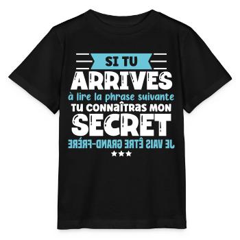 Futur grand frère annonce naissance idée cadeau - T-shirt bio MINI CREATOR Stanley/Stella Enfant - noir - Devant - Mikhail (115cm)