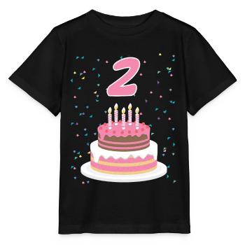 2 ans gâteau gâteau anniversaire anniversaire cadeau - T-shirt bio MINI CREATOR Stanley/Stella Enfant - noir - Devant - Mikhail (115cm)