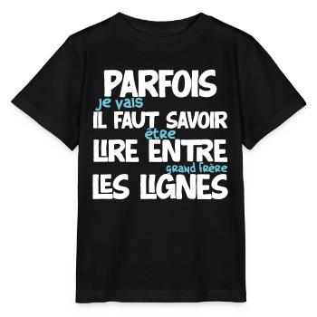 Futur grand frère annonce naissance idée cadeau - T-shirt bio MINI CREATOR Stanley/Stella Enfant - noir - Devant - Mikhail (115cm)