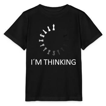 Drôle IM THINKING Pièces de joueur d’échecs - T-shirt bio MINI CREATOR Stanley/Stella Enfant - noir - Devant - Mikhail (115cm)