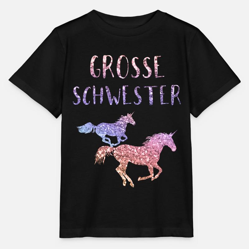 Große Schwester Geschenk Kinder Mädchen Einhorn - Stanley/Stella Kinder T-Shirt MINI CREATOR  - Schwarz