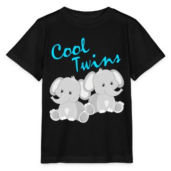 Twins gift girls boys kids - Stanley/Stella MINI CREATOR Kids’ T-Shirt - black - Front - Mikhail (115cm)