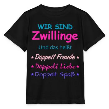 Zwillinge Geschenk Mädchen Jungen Kinder - Stanley/Stella Kinder T-Shirt MINI CREATOR  - Schwarz - Vorne - Mikhail (115cm)