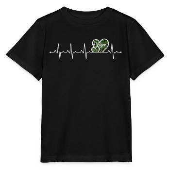 Vegan with heartbeat - Stanley/Stella MINI CREATOR Kids’ T-Shirt - black - Front - Mikhail (115cm)