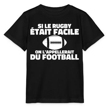 If rugby was easy - Stanley/Stella MINI CREATOR Kids’ T-Shirt - black - Front - Mikhail (115cm)