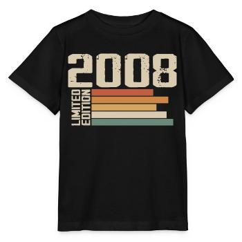 2008 Jahrgang - Retro 2008 Geburtstagsgeschenk 2008 - Stanley/Stella Kinder T-Shirt MINI CREATOR  - Schwarz - Vorne - Mikhail (115cm)
