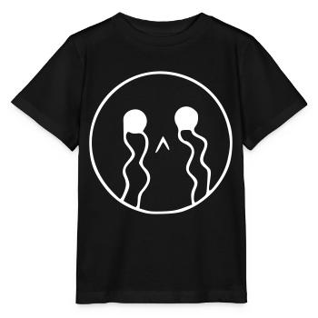 Emoji Skizze weinen weiß - Stanley/Stella Kinder T-Shirt MINI CREATOR  - Schwarz - Vorne - Mikhail (115cm)