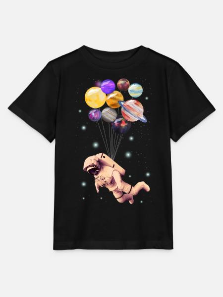 Planeten Astronauten - Stanley/Stella Kinder T-Shirt MINI CREATOR  - Schwarz