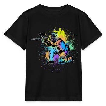 Paintball - Stanley/Stella Kinder T-Shirt MINI CREATOR  - Schwarz - Vorne - Mikhail (115cm)