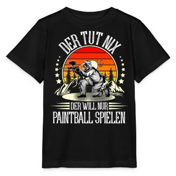 Paintball - Stanley/Stella Kinder T-Shirt MINI CREATOR  - Schwarz - Vorne - Mikhail (115cm)