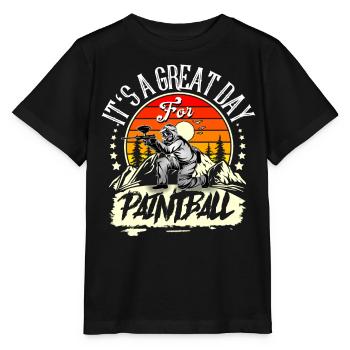 Paintball - Stanley/Stella Kinder T-Shirt MINI CREATOR  - Schwarz - Vorne - Mikhail (115cm)