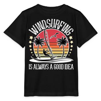 Windsurfing Windsurfer Windsurf - Stanley/Stella MINI CREATOR Kids’ T-Shirt - black - Front - Mikhail (115cm)