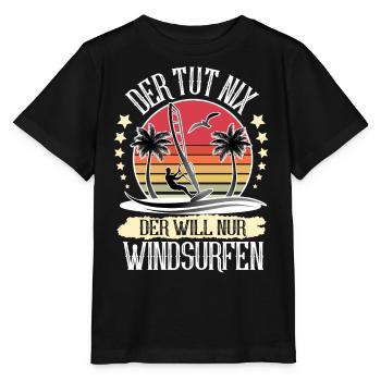 Windsurfen Windsurfer Windsurf - Stanley/Stella Kinder T-Shirt MINI CREATOR  - Schwarz - Vorne - Mikhail (115cm)