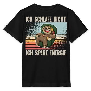 Ich Schlafe Nicht Ich Spare Energie - Stanley/Stella Kinder T-Shirt MINI CREATOR  - Schwarz - Vorne - Mikhail (115cm)