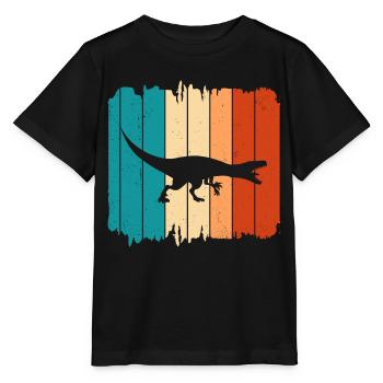 Dino Dinosaur velociraptor - Stanley/Stella MINI CREATOR Kids’ T-Shirt - black - Front - Mikhail (115cm)