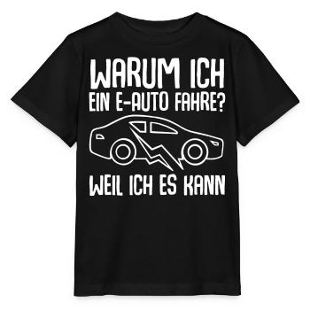 E-Auto Elektroauto - Stanley/Stella Kinder T-Shirt MINI CREATOR  - Schwarz - Vorne - Mikhail (115cm)