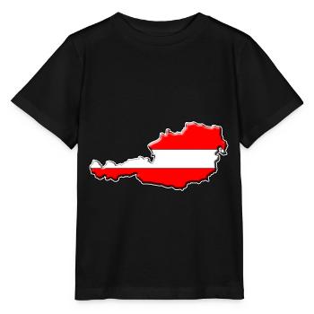 Österreich Flagge Landkarte - Stanley/Stella Kinder T-Shirt MINI CREATOR  - Schwarz - Vorne - Mikhail (115cm)
