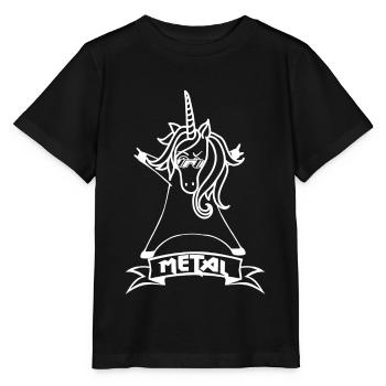 Metal Unicorn - Unicorn - Metal - Music - Stanley/Stella MINI CREATOR Kids’ T-Shirt - black - Front - Mikhail (115cm)
