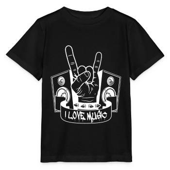 Love Music - Rock - Heavy Metal - T-shirt bio MINI CREATOR Stanley/Stella Enfant - noir - Devant - Mikhail (115cm)
